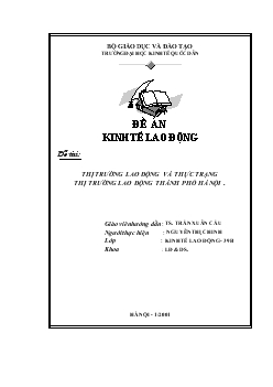 Thị trường lao động và thực trạng thị trường lao động thành phố Hà Nội