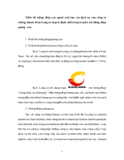 Thiết kế thông điệp cáo ngoài trời cho các dịch vụ của Công ty chứng khoán Kim Long và hoạch định chiến lược truyền tải thông điệp quảng cáo