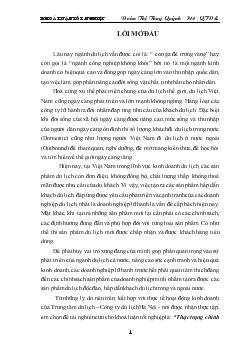 Thực trạng chính sách sản phẩm đối với thị trường nội địa tại trung tâm du lịch - Công ty du lịch Hà Nội