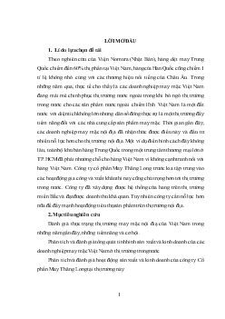 Thực trạng kinh doanh và bán hàng trên thị trường nội địa của Công ty may Thăng Long