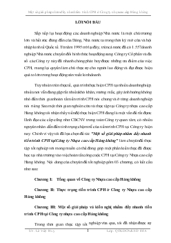 Thực trạng và giải pháp nhằm đẩy nhanh tiến trình cổ phần hoá tại Công ty Nhựa cao cấp Hàng không