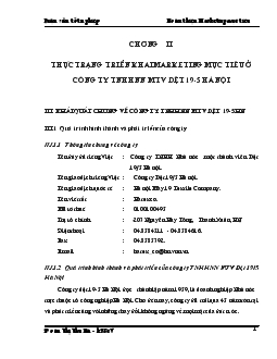 Thực trạng và giải pháp triển khai Marketing mục tiêu ở Công ty TNHH Nhà nước 1 thành viên Dệt 19/5 Hà Nội - Chương 2,3