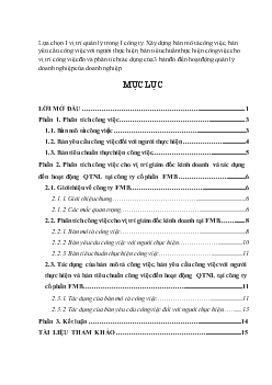 Tiểu luận Quản trị nhân lực - Quản lý doanh nghiệp