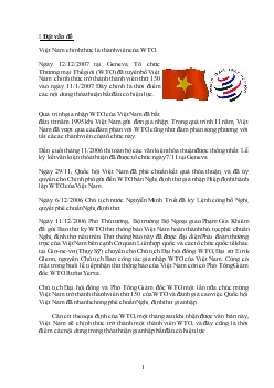 Tổng quan kinh tế thương mại Việt Nam sau 1 năm ra nhập WTO