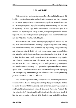 Tổng quan về thị trường chứng khoán và giải pháp phát triển thị trường chứng khoán ở Việt Nam hiện nay