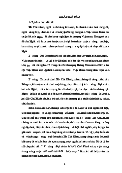 Tư tưởng Đại đoàn kết dân tộc của Hồ Chí Minh và sự vận dụng trong công cuộc đổi mới đất nước hiện nay