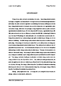 Vận dụng mô hình chuỗi giá trị để phân tích khả năng cạnh tranh của Công ty Khách sạn du lịch Kim Liên