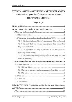 Vốn của NHTM, thực trạng và giải pháp tạo lập vốn trong Ngân hàng Thương mại Việt Nam