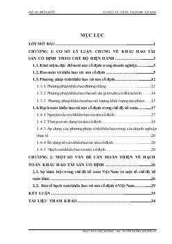 Bàn về hạch toán khấu hao tài sản cố định