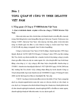 Báo cáo Kiểm toán chu trình tiền lương - Nhân viên trong kiểm toán tài chính do Công ty kiểm toán Deloitte Việt Nam thực hiện
