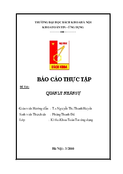 Báo cáo Thực tập Quản lý nhân sự