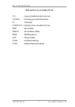 Báo cáo Thực tập tại Công ty cổ phần hoá dầu Petrolimex (PLC)