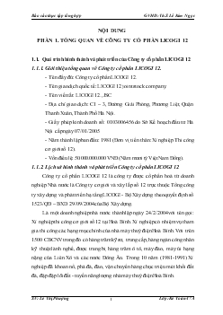 Báo cáo Thực tập tại Công ty cổ phần LICOGI 12