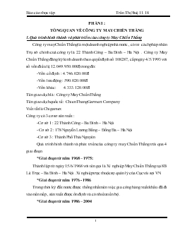 Báo cáo Thực tập tại Công ty May Chiến Thắng
