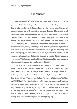 Báo cáo Thực tập tại Công ty TNHH Tài chính và Kiểm toán Việt Nam (ACVIETNAM)