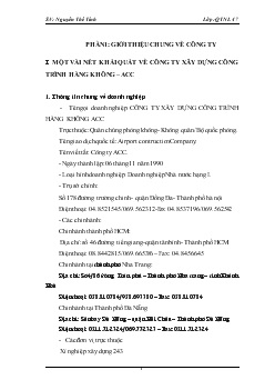 Báo cáo Thực tập tại Công ty xây dựng công trình hàng không ACC