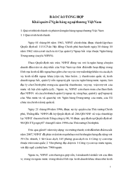 Báo cáo Thực tập tại Ngân hàng thương mại cổ phần Ngoại Thương (VietcomBank) Việt Nam