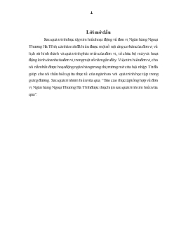 Báo cáo Thực tập tại Ngân hàng thương mại cổ phần Ngoại Thương (VietcomBank) Hà Tĩnh