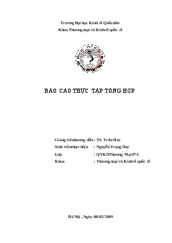 Báo cáo Thực tập tại Tổng Công ty cổ phần may Đức Giang