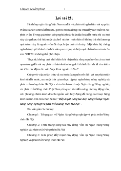 Đẩy mạnh công tác huy động vốn tại Ngân hàng nông nghiệp và phát triển nông thôn (AgriBank) Hà Nội