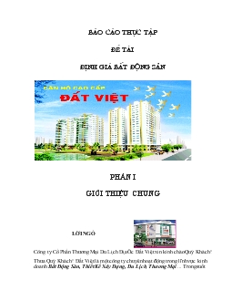 Định giá bất động sản tại Công ty cổ phần thương mại du lịch địa ốc Đất Việt