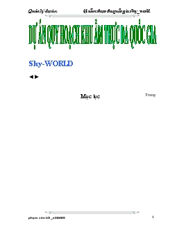 Dự án quy hoạch khu ẩm thực đa quốc gia “Sky-World”