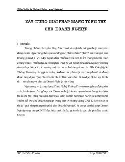 Giải pháp mạng tổng thể cho Doanh nghiệp (phát triển hệ thống thương mại điện tử)