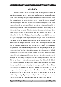 Giải pháp nâng cao chất lượng tín dụng tại Ngân hàng thương mại cổ phần Kỹ Thương Việt Nam - Chi nhánh Chương Dương