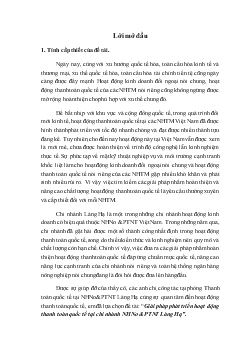 Giải pháp phát triển hoạt động thanh toán quốc tế tại chi nhánh Ngân hàng nông nghiệp và phát triển nông thôn (AgriBank) Láng Hạ