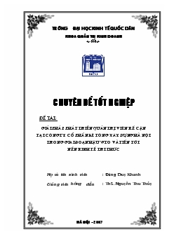 Giải pháp phát triển quản trị viên kế cận tại Công ty cổ phần bê tông xây dựng Hà Nội trong giai đoạn hậu WTO và tiến tới nền kinh tế tri thức