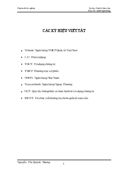 Giải pháp phát triển thanh toán tín dụng chứng từ tại Ngân hàng thương mại cổ phần Quốc Tế (VIB)