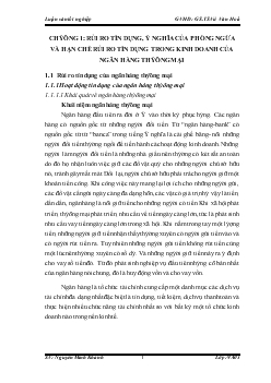 Giải pháp phòng ngừa và hạn chế rủi ro tín dụng tại Ngân hàng thương mại cổ phần các Doanh nghiệp ngoài Quốc doanh - VPbank