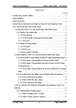 Giải pháp tăng cường hoạt động huy động vốn tại Chi nhánh Ngân hàng nông nghiệp và phát triển nông thôn (AgriBank) Hà Nội