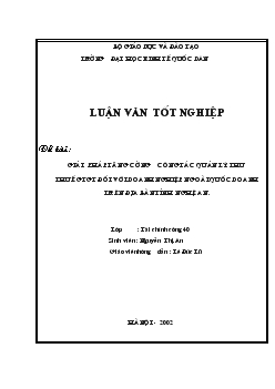 Giải pháp tăng cường quản lý thu thuế giá trị gia tăng đối với Doanh nghiệp ngoài quốc doanh trên địa bàn tỉnh Nghệ An