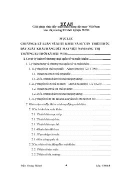 Giải pháp thúc đẩy xuất khẩu hàng dệt may Việt Nam vào thị trường EU thời kỳ hậu WTO