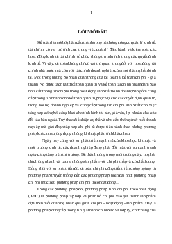 Hạch toán chi phí và tính giá thành theo hoạt động - Thực trạng và giải pháp vận dụng trong các Doanh nghiệp Việt Nam