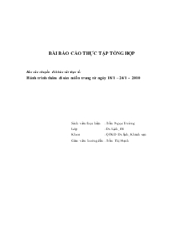 Hành trình thăm di sản miền trung từ ngày 18/1 – 24/1 - 2010