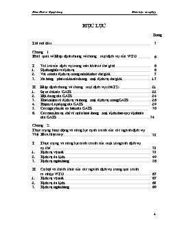 Hiệp định chung về thương mại dịch vụ của WTO và các giải pháp mở cửa thị trường dịch vụ Việt Nam trong điều kiện gia nhập WTO