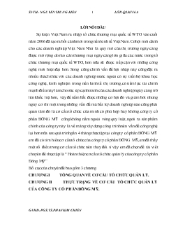 Hoàn thiện cơ cấu tổ chức quản lý của Công ty cổ phần Đông Mỹ