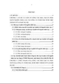 Hoàn thiện công tác đào tạo và phát triển nguồn nhân lực tại Công ty TNHH Nhà nước một thành viên cơ khí Hà Nội