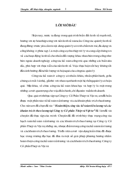 Hoàn thiện công tác kế toán tiền lương và các khoản trích theo lương tại Công ty cổ phần Thép và Vật tư (chứng từ ghi sổ - Ko lý luận)
