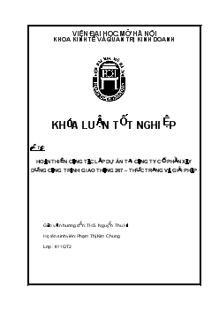 Hoàn thiện công tác lập dự án tại Công ty cổ phần xây dựng công trình giao thông 267 - Thực trạng và giải pháp