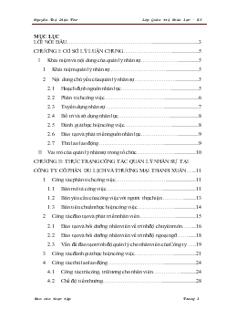 Hoàn thiện công tác quản lý nhân sự tại Công ty cổ phần Du lịch và Thương mại Thanh Xuân