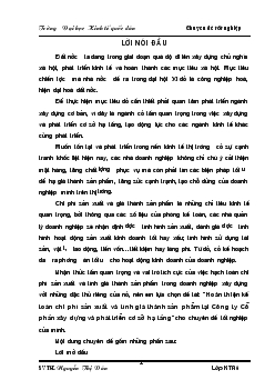 Hoàn thiện kế toán chi phí sản xuất và tính giá thành sản phẩm tại Công ty cổ phần xây dựng và phát triển cơ sở hạ tầng