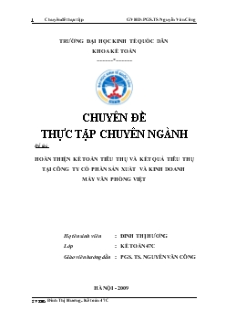 Hoàn thiện kế toán tiêu thụ và kết quả tiêu thụ tại Công ty cổ phần Sản xuất và Kinh doanh Máy văn phòng Việt (chứng từ ghi sổ - Ko lý luận)