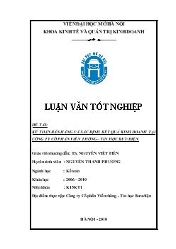 Kế toán bán hàng và xác định kết quả kinh doanh tại Công ty cổ phần Viễn thông - Tin học Bưu điện (chứng từ ghi sổ)