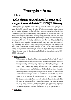 Khảo sát thực trạng và nhu cầu trang bị kỹ năng mềm của sinh viên Đại học Kinh tế Quốc dân hiện nay