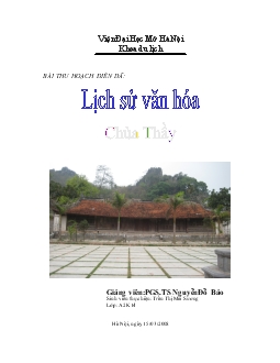 Lịch sử văn hoá Chùa Thầy