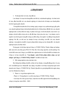 Lợi nhuận - Một số biện pháp nhằm nâng cao lợi nhuận tại Công ty TNHH Thương mại Dỵ Thành