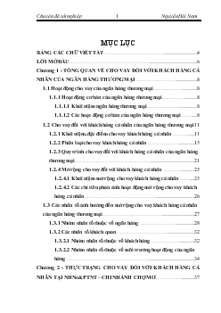 Mở rộng cho vay đối với khách hàng cá nhân tại Ngân hàng nông nghiệp và phát triển nông thôn (AgriBank) - Chi nhánh Chợ Mơ